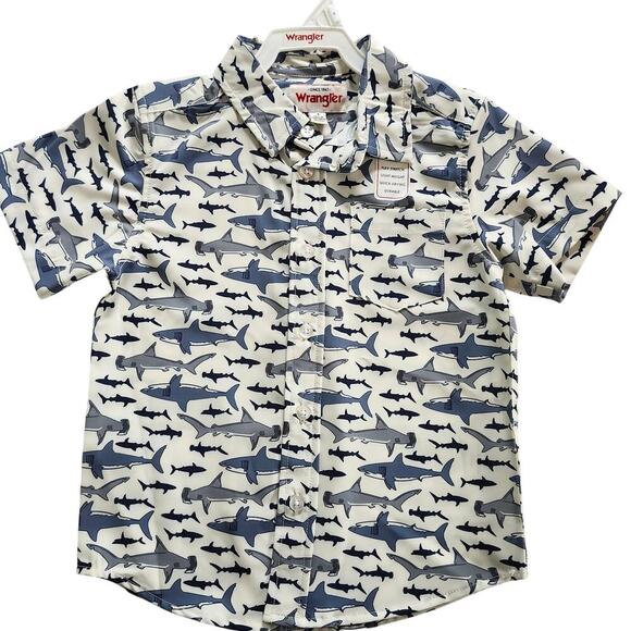 Wrangler Size 4 Quick Dry Shark Button Down Shirt - Picture 1 of 6